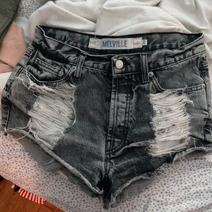 SOLD Brandy Melville Black Distressed Shorts
